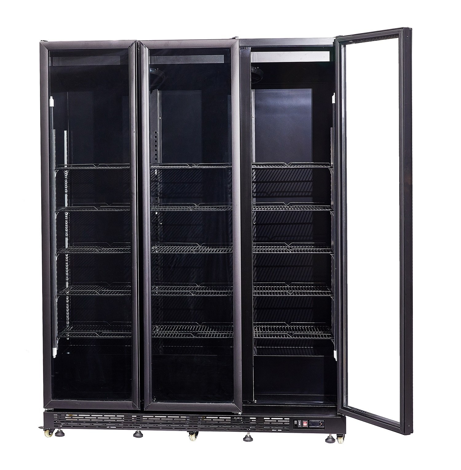 Combisteel - KØLESKAB 3 GLASDØRE SORT NAP-1200 HT - MED DØRVARME - Billede 4