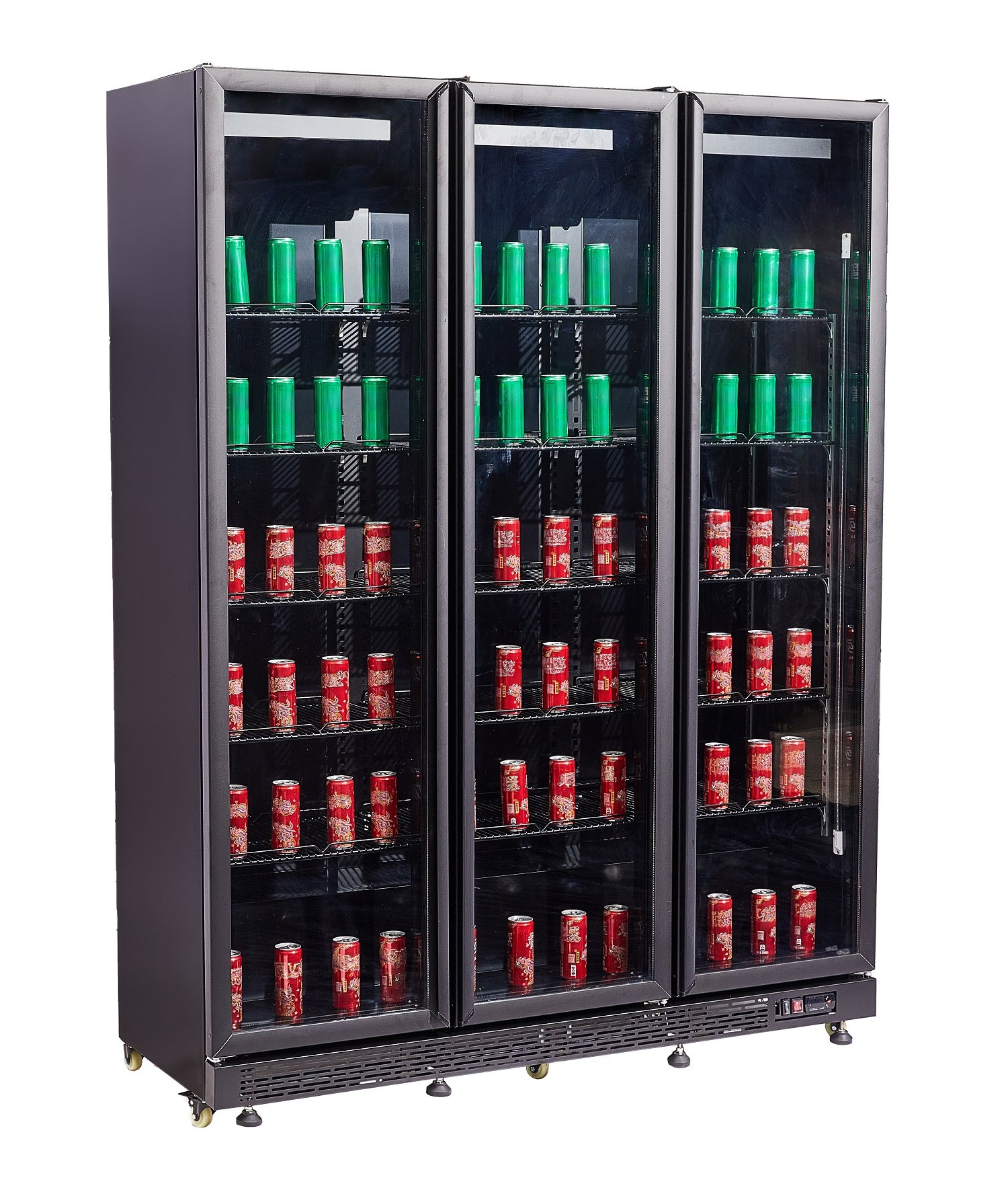 Combisteel - KØLESKAB 3 GLASDØRE SORT NAP-1200 HT - MED DØRVARME - Billede 7