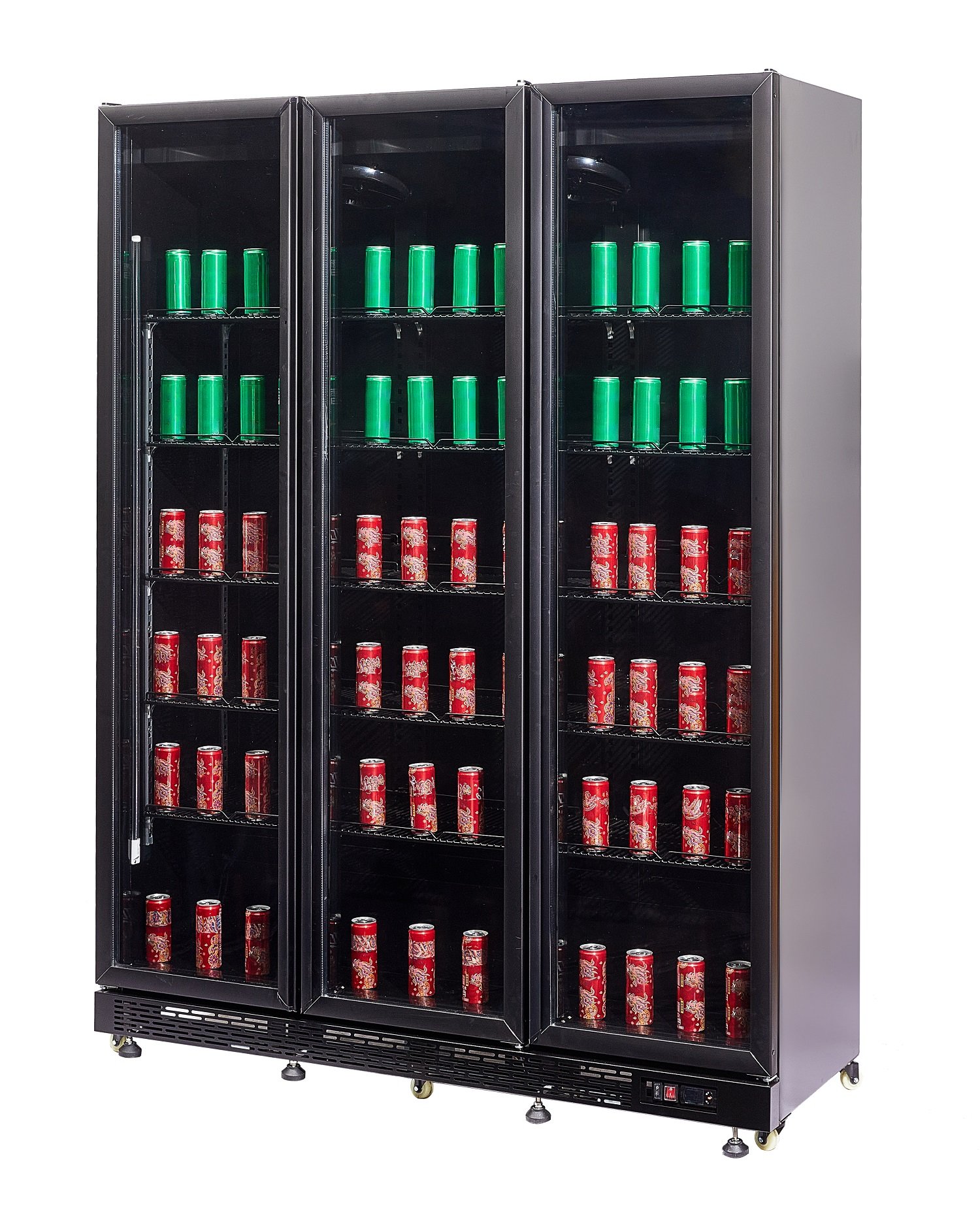 Combisteel - KØLESKAB 3 GLASDØRE SORT NAP-1200 HT - MED DØRVARME - Billede 8