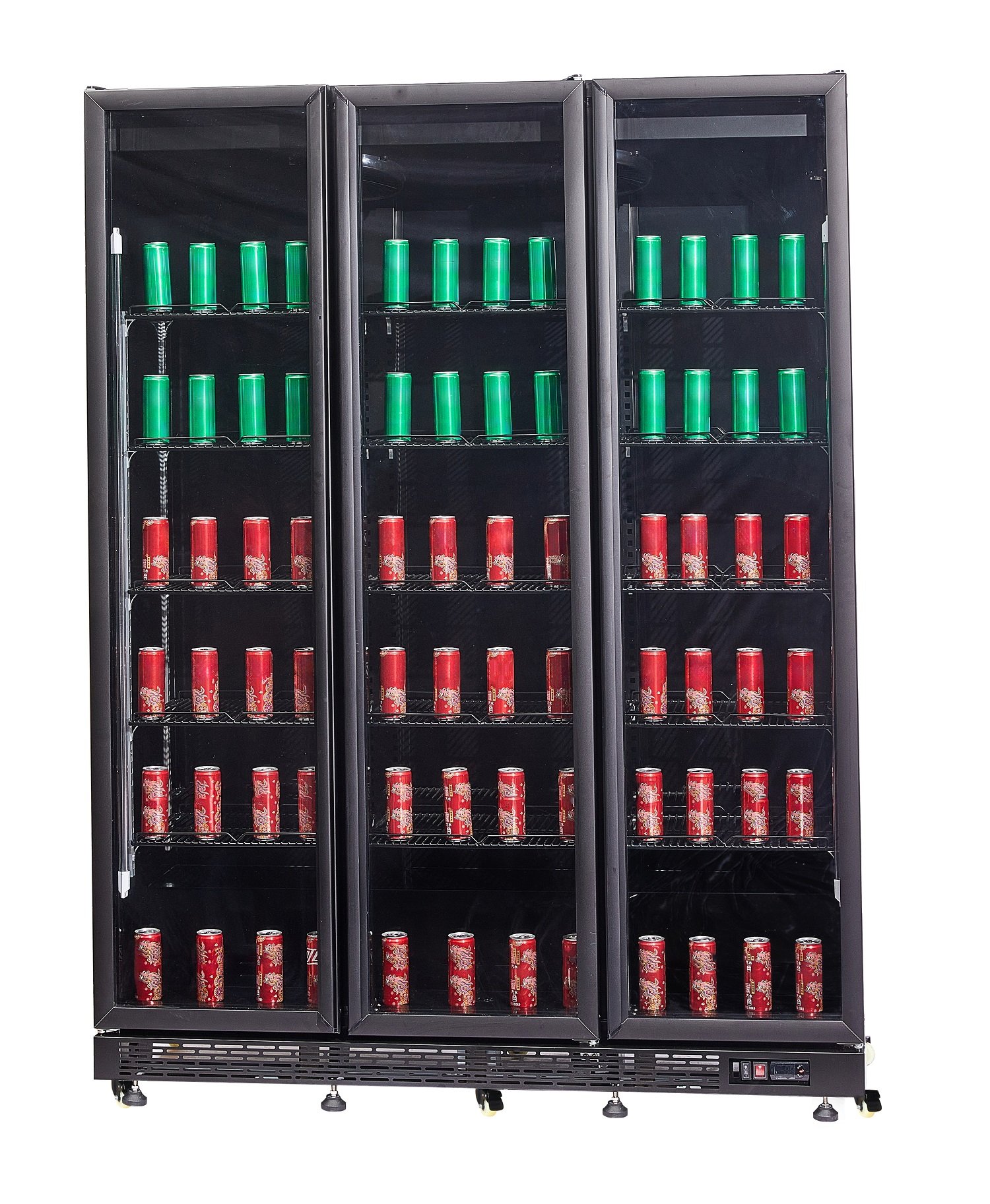 Combisteel - KØLESKAB 3 GLASDØRE SORT NAP-1200 HT - MED DØRVARME - Billede 9