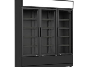 Combisteel - KØLESKAB 3 GLASDØRE SORT FCU-1200 BL