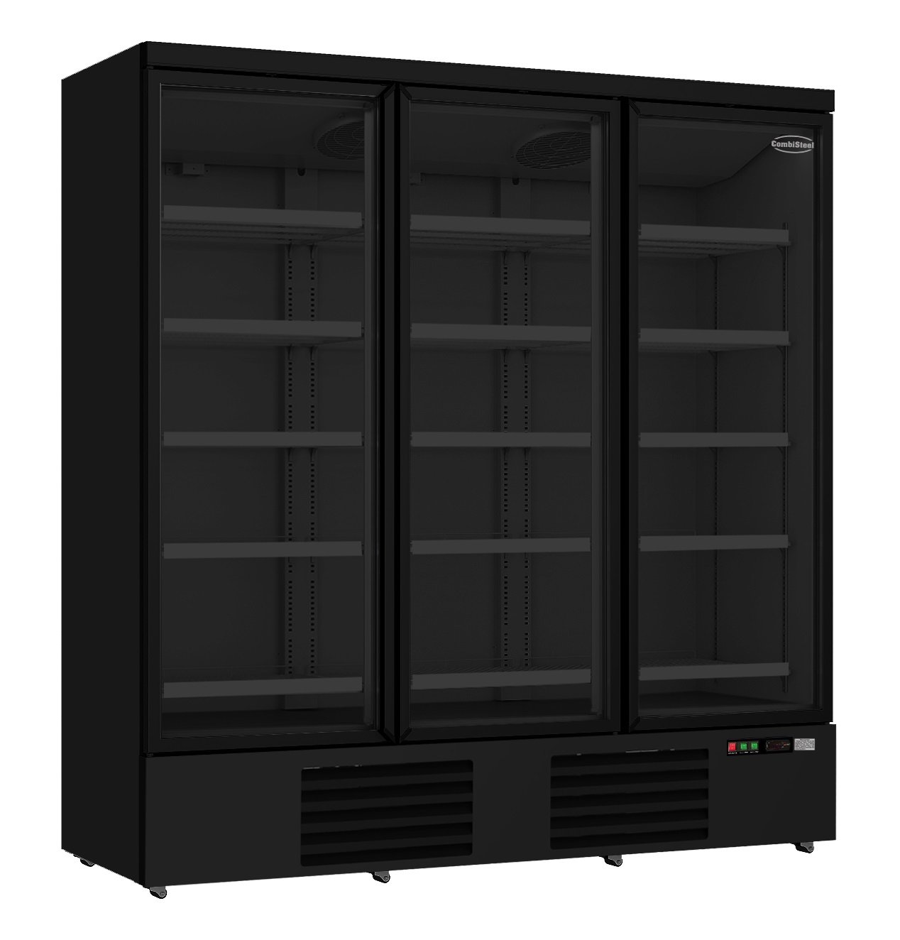 Combisteel - KØLESKAB 3 GLASDØRE SORT JDE-1530R BL