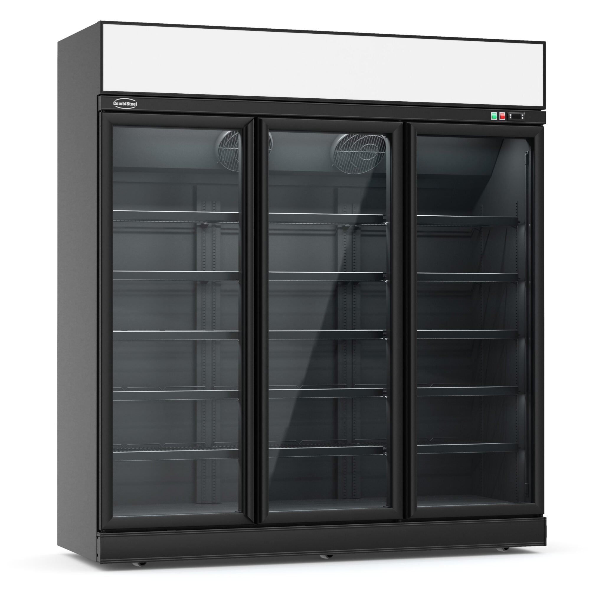 Combisteel - KØLESKAB 3 GLASDØRE SORT INS-1530R BL