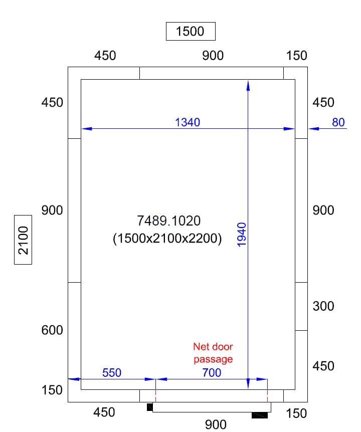 Combisteel - KØLE- OG FRYSEKAMMER 1500X2100X2200 - Billede 2