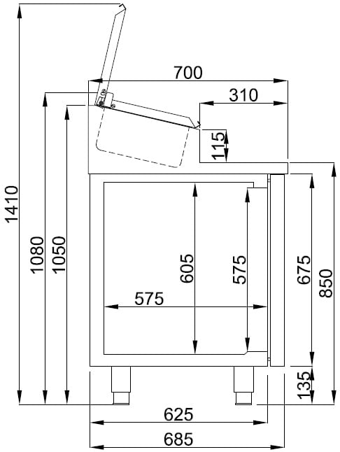 Combisteel - SALADETTE 3 DØRE 10x 1/3GN BEHOLDER - Billede 2