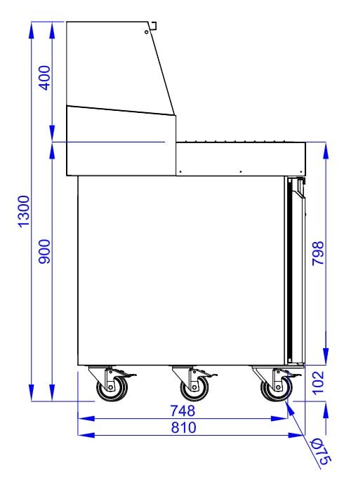 Combisteel - PIZZADISK MED 3 DØRE 13x 1/3GN BEHOLDER - Billede 2