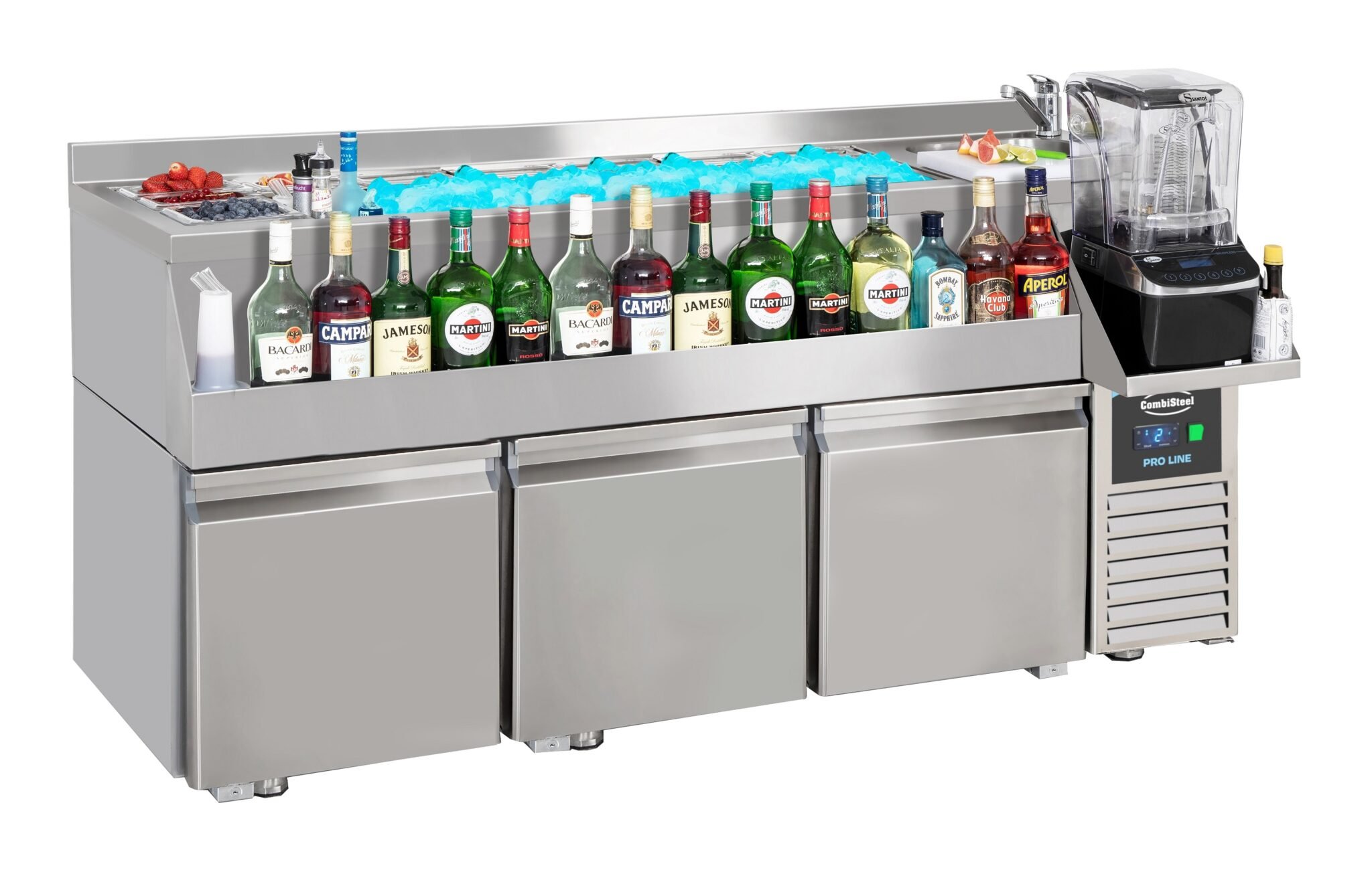 Combisteel - KØLET DISK 3 DØRE MED COCKTAILBAR STATION
