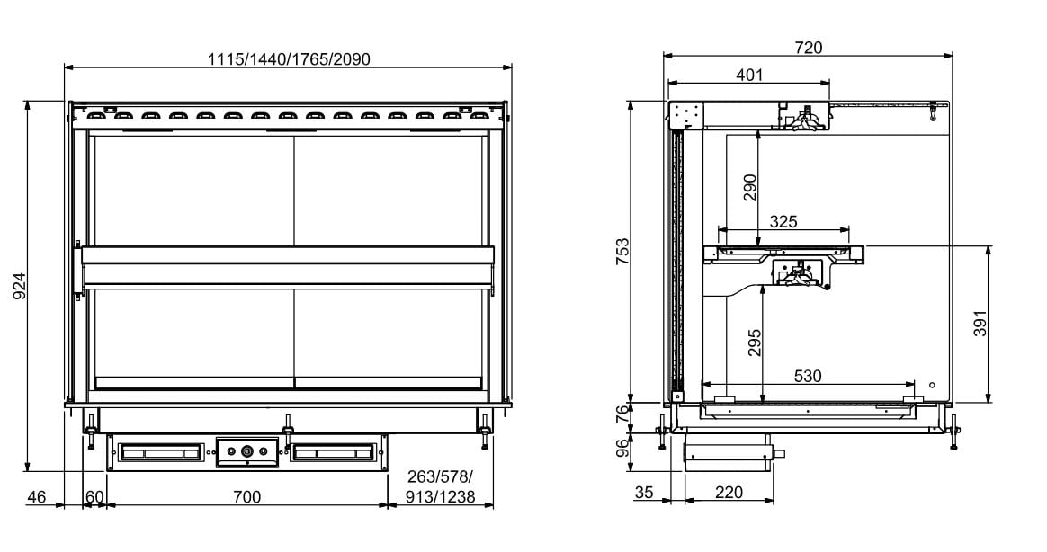 Combisteel - DROP-IN KUBISK OPVARMET KERAMISK DISPLAY - SORT 3/1 - Billede 2