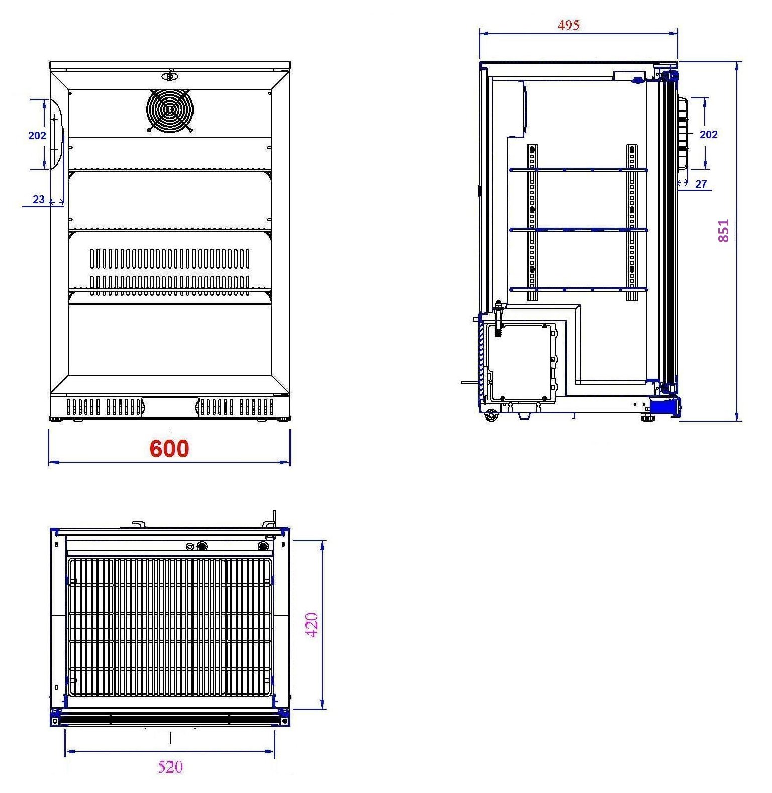 Combisteel - BAGBARDISK KØLER SORT 1 DØR - Billede 2