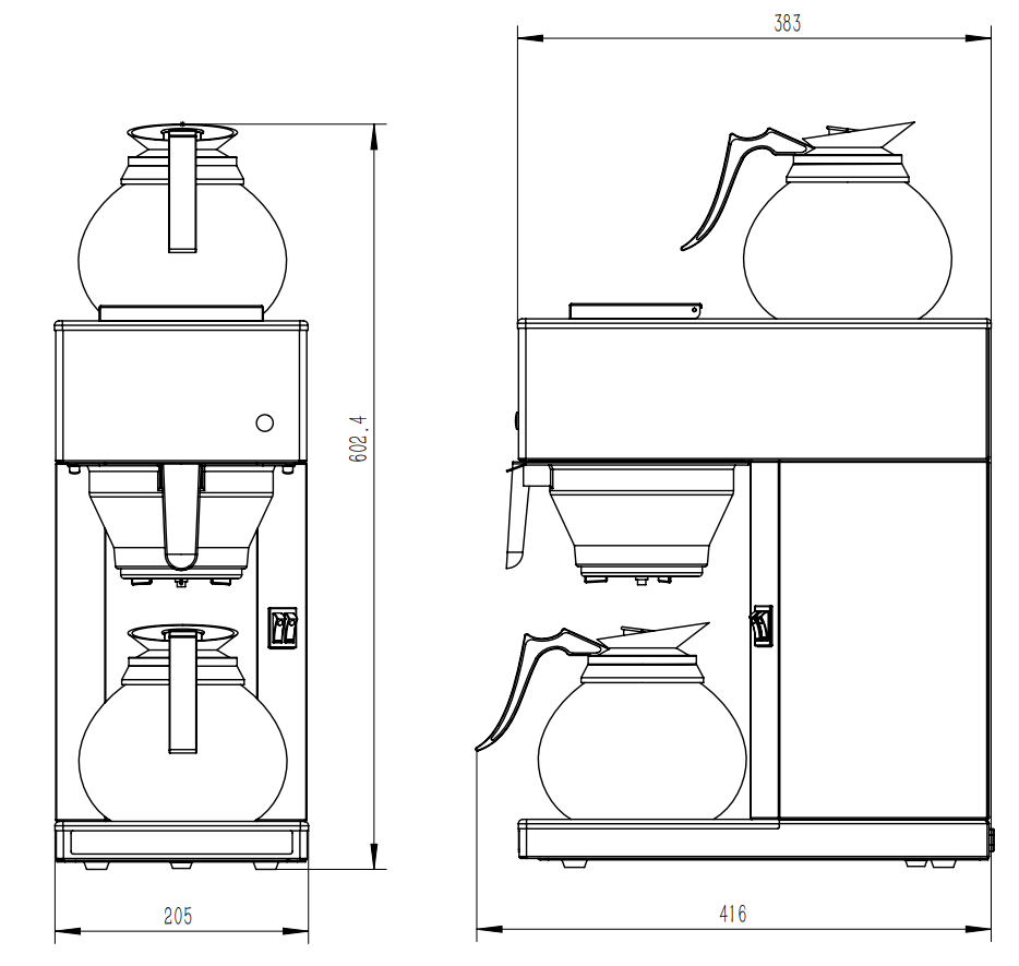 Combisteel - KAFFEMASKINE INKL. 2 GLAS KAFFEKANDER 1,8L - Billede 10