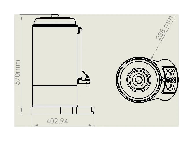 Combisteel - KAFFEPERKOLATOR DOBBELTVÆG 10L - 60 KOPPER - Billede 2