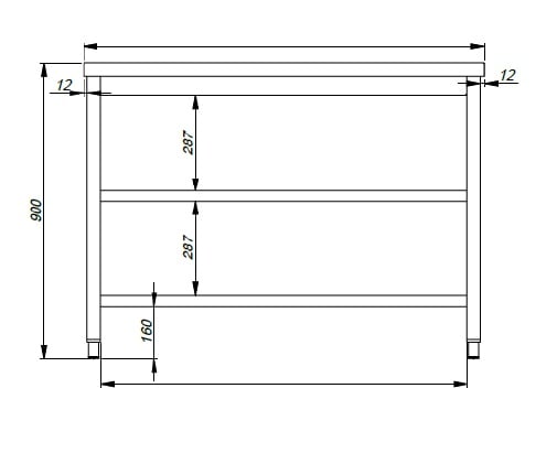 Combisteel - 700 ARBEJDSBORD 2 HYLDER 2600 - Billede 2