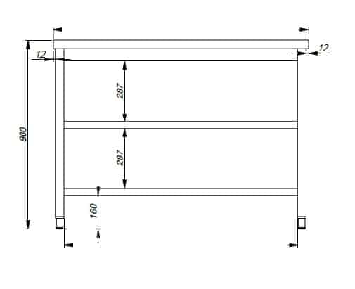 Combisteel - 800 ARBEJDSBORD 2 HYLDER 1200 - Billede 2