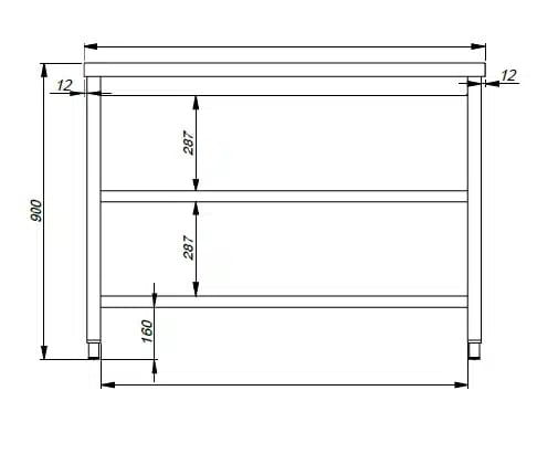 Combisteel - 800 ARBEJDSBORD 2 HYLLER 1300 - Billede 2