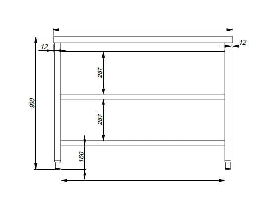 Combisteel - 800 ARBEJDSBORD 2 HYLLER 1800 - Billede 2