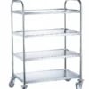 Serveringsvogn med 4 hylder, rustfrit stål, 905x585x(H)1245mm
