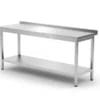 Vægmonteret arbejdsbord med opkant og hylde - dybde 600 mm, Kitchen Line, 1800x600x(H)850mm