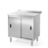Vægmonteret arbejdsbordsskab med skydedøre - svejset, Profi Line, 800x600x(H)850mm