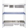 Aluminium opbevaringsreol til gn beholdere, 1120x355x(h)1685mm