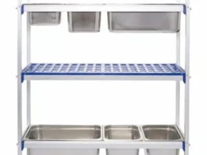 Aluminium opbevaringsreol til gn beholdere, 1120x355x(h)1685mm