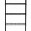 Sort opbevaringsreol med 5 hylder, 910x455x1830mm, 100% polyester