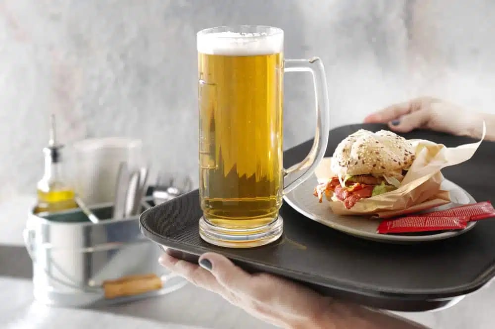 Sort, rektangulær serveringsbakke med skridsikker overflade, 255x355mm. - Billede 3