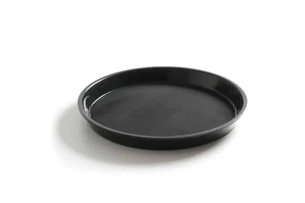 Rundt serveringsfad med skridsikker kant, sort, ø320x(h)37mm - Billede 2
