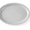Oval hurtigmad bakke i let grå polypropylen, 265x195x15mm