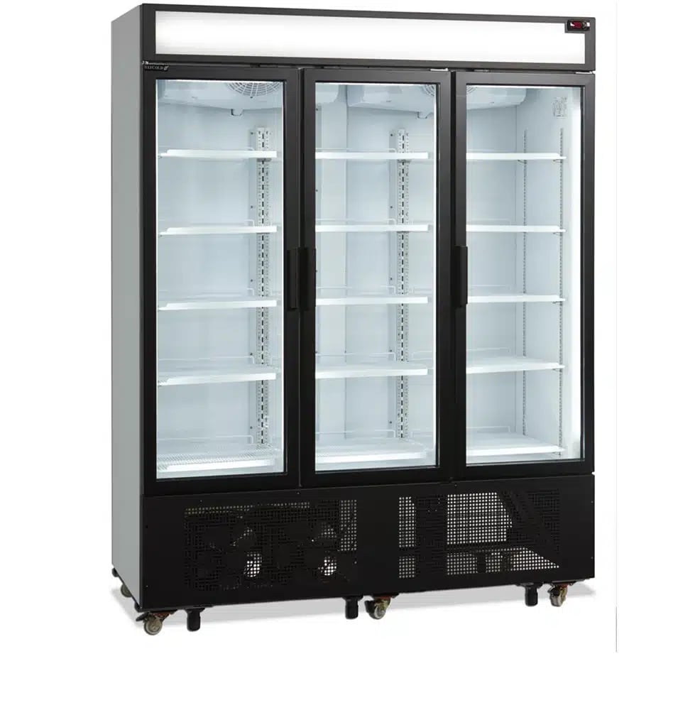 FSC1600H 3-Dørs Displaykøler med Lystop, 825L Netto Kapacitet