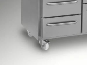 Detaljebillede af 6xGRAM Gastro 07 Kølebords skuffer og hylder