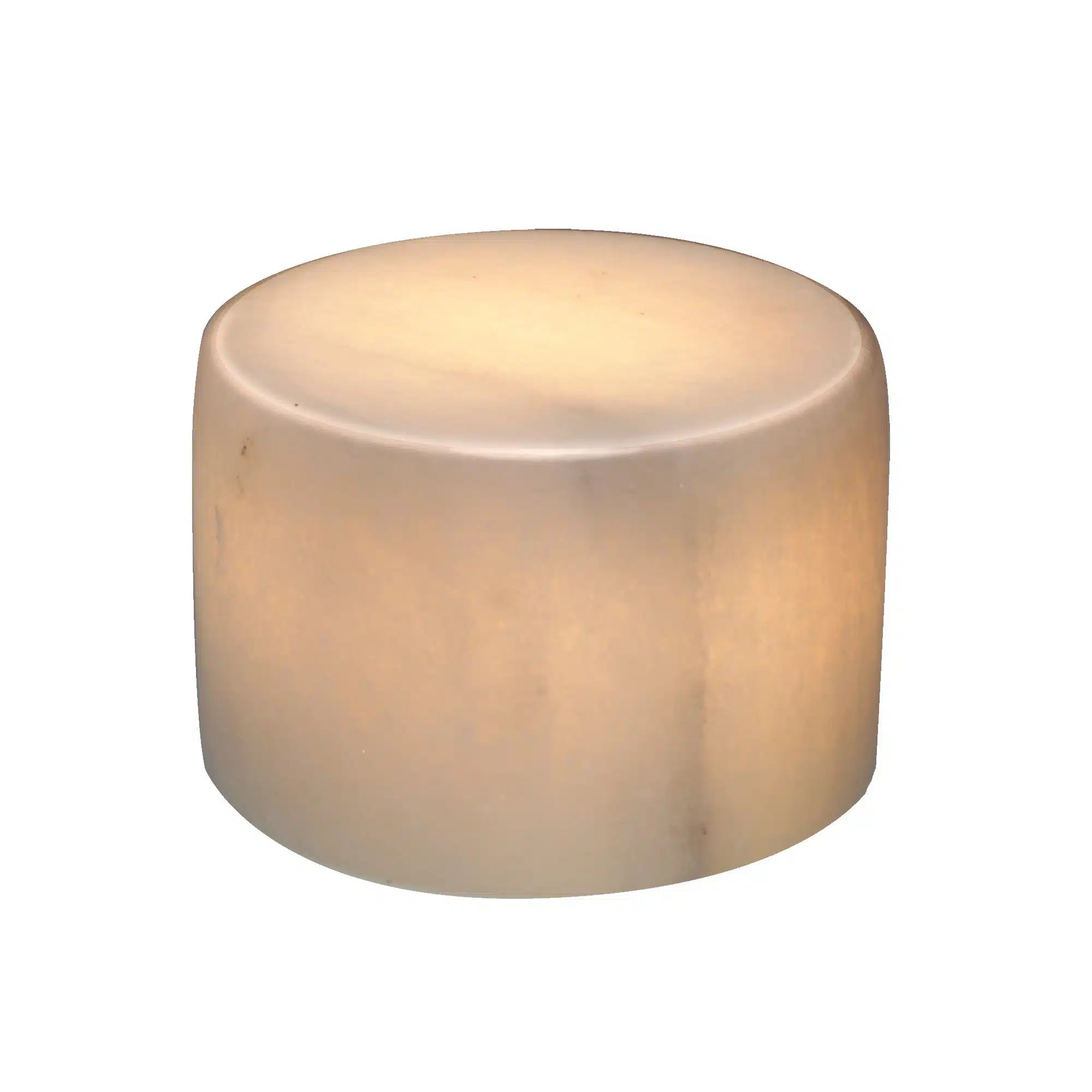 MARBLE L 8x6cm bordlys i hvid ægte marmor med smart timerfunktion