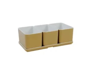 Cube organizer sæt 02: Består af skål/bakke nr. (4) + 3stk.(5) - 21 x 10.5 x H7.2 cm  | Black. Champagne. Grey