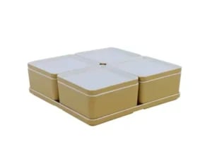 Cube organizer sæt 08: Består af skål/bakke nr. (6) + 4stk.(1) + 4stk.(2) - 21 x 21 x H6.4 cm Black| Black. Champagne. Grey