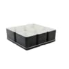 Cube organizer sæt 10: Består af skål/bakke nr. (6) + 6stk.(5) - 21 x 21 x H7.2 cm | Black. Champagne. Grey