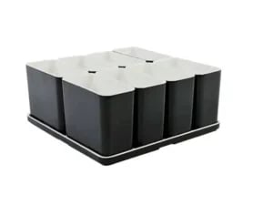 Cube organizer sæt 13: Består af skål/bakke nr. (6) + 8stk.(3) - 21 x 21 x H9.3 cm | Black. Champagne. Grey