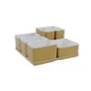 Cube organizer sæt 18: Består af skål/bakke nr. (6) + (1) + 3stk.(5) + 2stk.(3) - 21 x 21 x H9.3 cm | Black. Champagne. Grey