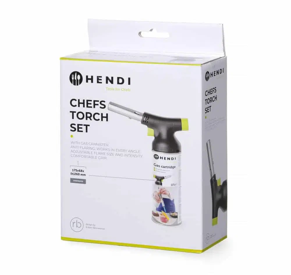 Hendi Jet Creme Brülee brænder - sæt med gaspatron, 175x68x(H)260mm - Billede 3