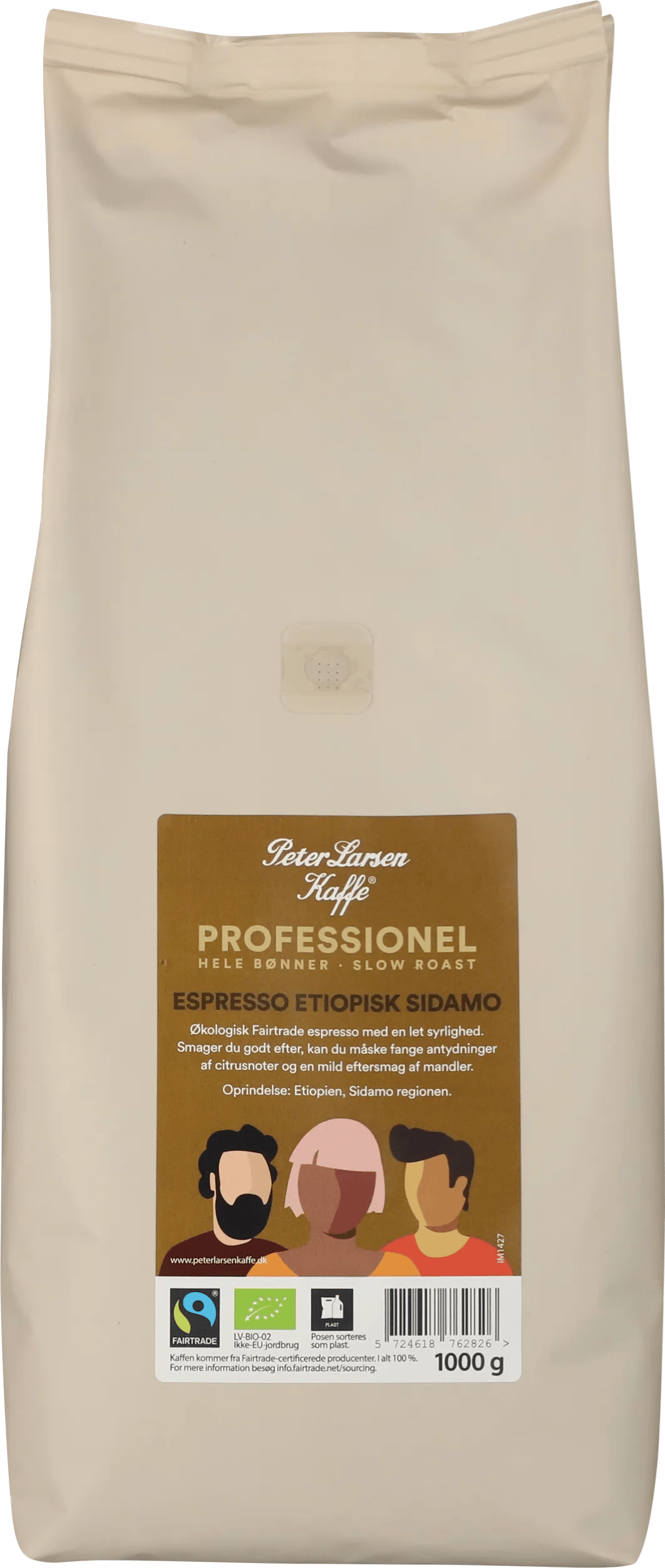 PLK Espresso Etiopisk Sidamo, Økologisk Fairtrade Hele Bønner 1kg