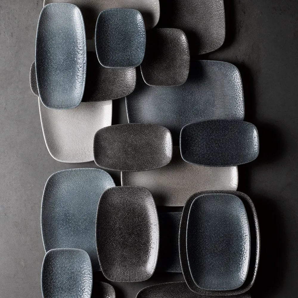 Raku Topaz Blue chefer oblong tallerken, 269x127mm - Billede 2