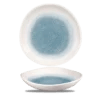 Raku Topaz Blue rund trace skål, 253mm