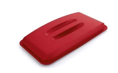 Låg beholder rød 60L plast