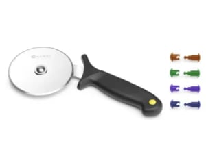 Pizza skærer, sort, (L)230mm, rustfrit stål knivblad, polypropylen håndtag. Med HACCP farvekodningssystem.