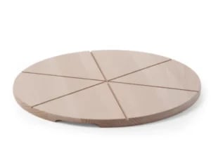 Pizza bræt, Hendi, Ø450mm, råbøgetræ med riller til at skære i 6 lige dele.
