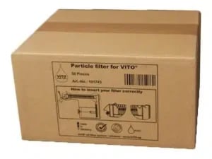 Kasse med 100 stk. cellulose partikelfiltre