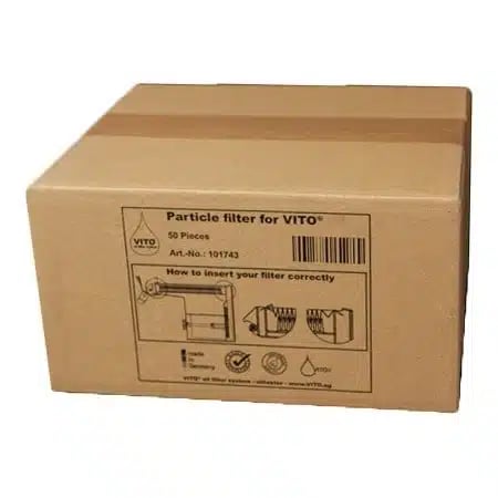 Kasse med 100 stk. cellulose partikelfiltre