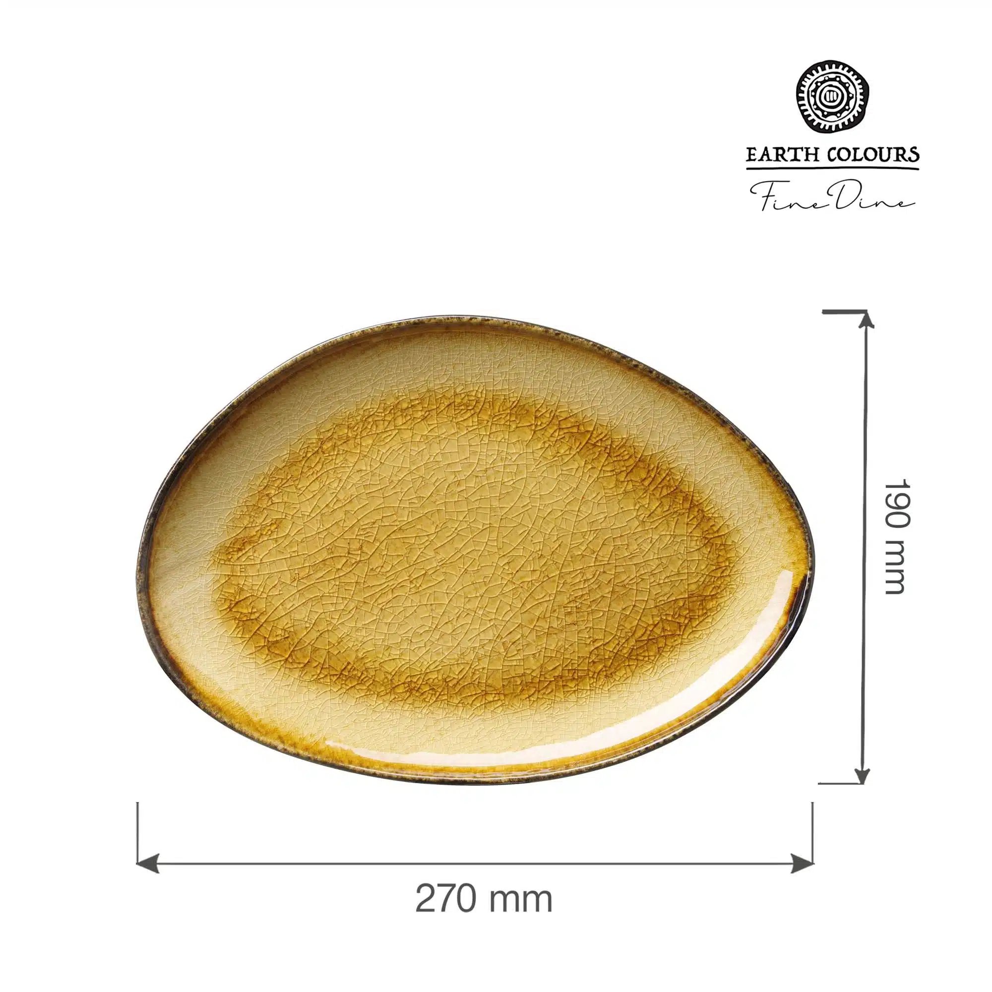 Topaz organisk formet tallerken, 270x190mm - Billede 3