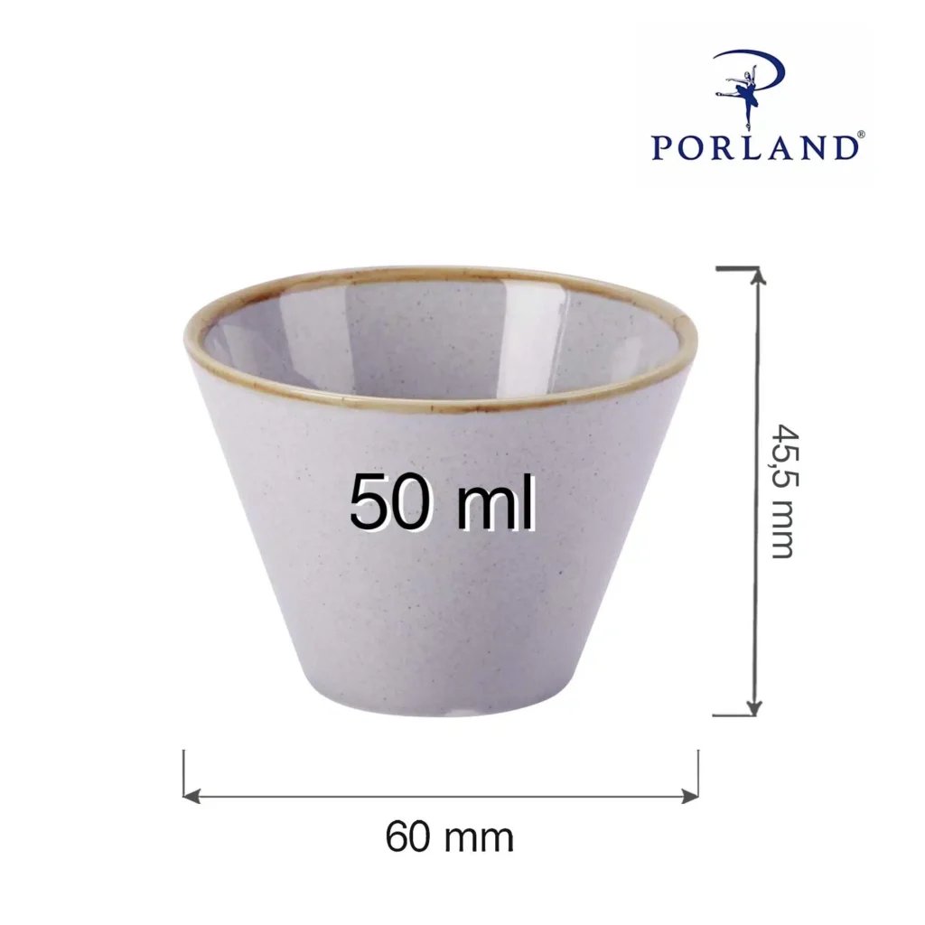 Askegrå konisk skål, 60mm - Billede 3