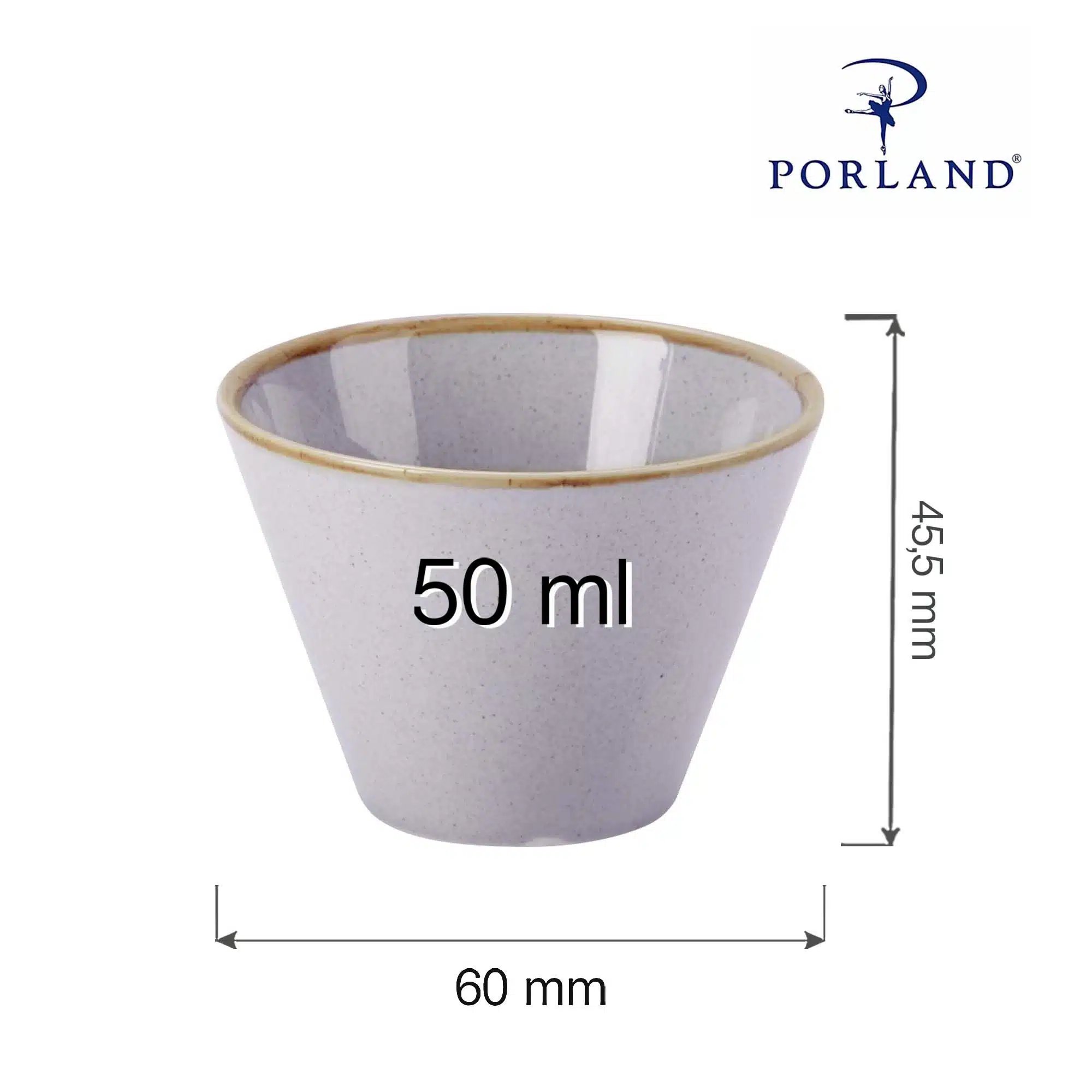 Askegrå konisk skål, 60mm - Billede 3