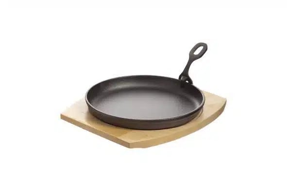 Gryde af støbejern med træbund, 220mm - Billede 2
