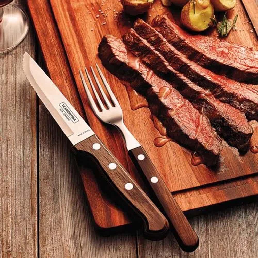GAUCHO steak gaffel sæt, 6 stk - brun - Billede 4